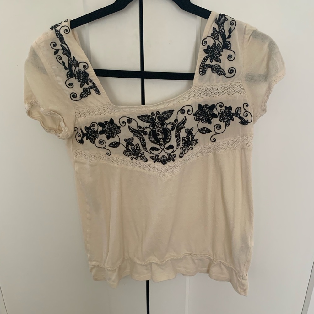 Zara embroidered top size small